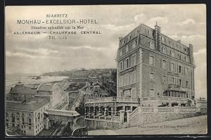 Carte postale Biarritz, Monhau-Excelsior-Hotel