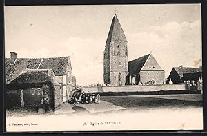 Carte postale Serville, Église