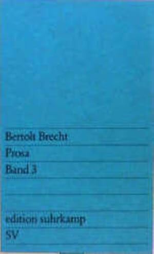Bild des Verkufers fr Gesammelte Prosa / Dreigroschenroman zum Verkauf von antiquariat rotschildt, Per Jendryschik