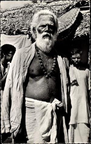 Ansichtskarte / Postkarte Indian, Old man age, Einheimischer, älterer Mann, Halskette