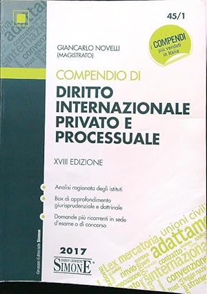 Bild des Verkufers fr Compendio di diritto internazionale privato e processuale. zum Verkauf von Librodifaccia