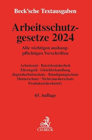 Imagen del vendedor de Arbeitsschutzgesetze 2024 a la venta por BuchWeltWeit Ludwig Meier e.K.