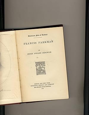 Image du vendeur pour Francis Parkman American Men of Letters mis en vente par Richard Lemay