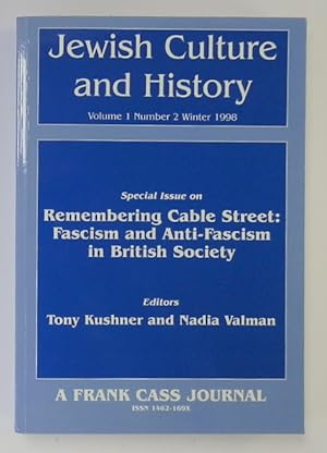 Imagen del vendedor de Jewish Culture and History, Volume 1 Number 2, Winter 1998: Special Issue on Remembering Cable Street: Fascism and Anti-Fascism in British Society a la venta por PsychoBabel & Skoob Books