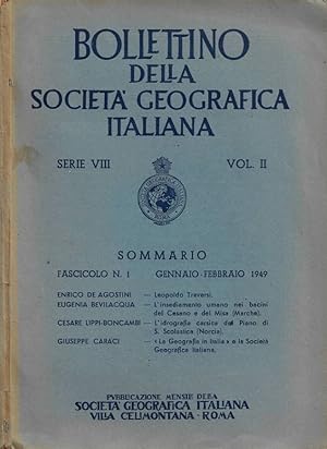 Bollettino della Società Geografica italiana. Serie VIII - Vol. II - Fascicolo N. 1 (Gennaio-Febb...