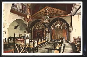 Ansichtskarte Jerusalem, Die Synagoge Johanan Ben Sakai, Innenansicht