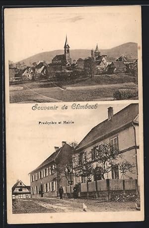 Carte postale Climbach, Presbytère et Mairie