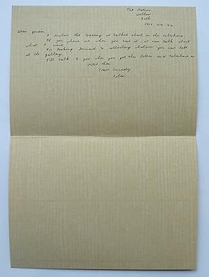 An autograph letter sent to fellow artist and the designer of his posters and catalogues Gordon H...