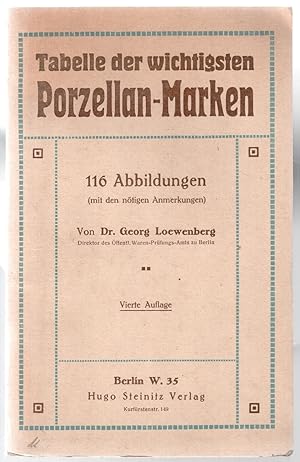 Seller image for Tabelle der wichtigsten Porzellan-Marken. 116 Abbildungen (mit den ntigen Anmerkungen). Vierte Auflage for sale by Antikvariat Valentinska