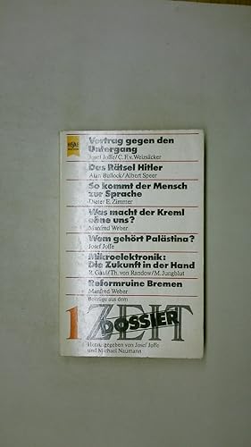 Imagen del vendedor de ZEIT-DOSSIER 1. a la venta por HPI, Inhaber Uwe Hammermller