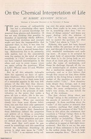 Imagen del vendedor de On the Chemical Interpretation of Life. This is an original article from the Harper's Monthly Magazine, 1909. a la venta por Cosmo Books