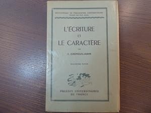 Imagen del vendedor de L criture et le caractre. a la venta por Tir  Part