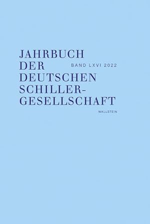 Seller image for Jahrbuch der Deutschen Schillergesellschaft: Internationales Organ fr Neuere deutsche Literatur for sale by Versandantiquariat Felix Mcke