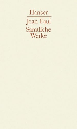 Imagen del vendedor de Smtliche Werke, 10 Bde., Bd.2, Siebenks: 1. Abteilung, Band II a la venta por Versandantiquariat Felix Mcke