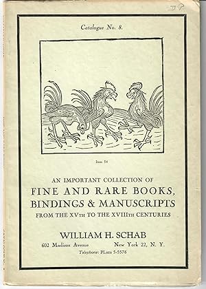 Catalogue No. 8: An Important Collection of Fine and Rare Books, Bindings & Manuscripts from the ...