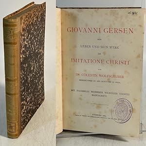 Bild des Verkufers fr Giovanni Gersen, Sein Leben und Werk "De Imitatione Christi". zum Verkauf von Antiquariat Bookfarm