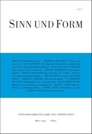 Image du vendeur pour Sinn und Form 2/2013 (Sinn und Form: Beitrge zur Literatur) mis en vente par Versandantiquariat Felix Mcke