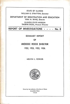 Summary Report of Modoc Rock Shelter, 1952, 1953, 1955, 1956