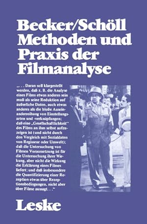 Bild des Verkufers fr Methoden und Praxis der Filmanalyse. (=Schriftenreihe des Institut Jugend Film Fernsehen ; Bd. 5). zum Verkauf von Antiquariat Thomas Haker GmbH & Co. KG