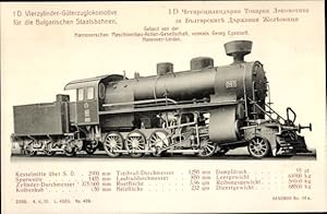 Ansichtskarte / Postkarte Bulgarische Eisenbahn, Güterzuglokomotive für die Bulgarischen Staatsba...