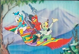 3-D Ansichtskarte / Postkarte Three Riders, Donald Duck, Fliegender Teppich, Walt Disney