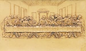 Relief Ansichtskarte / Postkarte Das letzte Abendmahl, Jesus, Apostel, Tisch