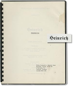 Immagine del venditore per Heinrich (Original treatment script for an unproduced film) venduto da Royal Books, Inc., ABAA