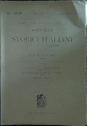 Bild des Verkufers fr Raccolta degli storici italiani Tomo XVIII parte I fasc. 388-390 zum Verkauf von Librodifaccia