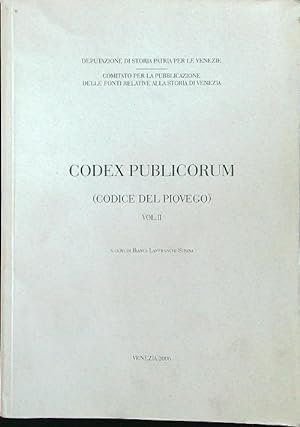 Bild des Verkufers fr Codex publicorum (codice del Piovego) vol.II zum Verkauf von Librodifaccia