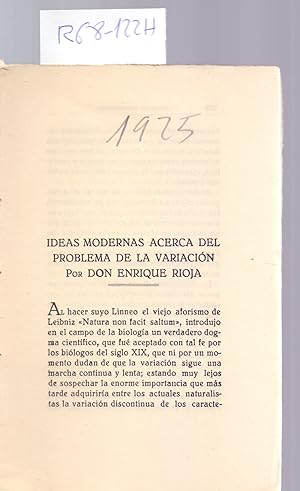 Immagine del venditore per IDEAS MODERNAS ACERCA DEL PROBLEMA DE LA VARIACION (EXTRAIDO ORIGINAL DEL AO 1925, ESTUDIO COMPLETO, TEXTO INTEGRO) venduto da Libreria 7 Soles