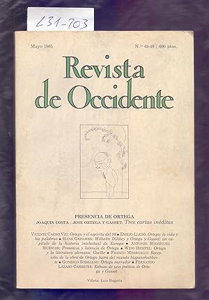 Imagen del vendedor de PRESENCIA DE ORTEGA (REVISTA DE OCCIDENTE, MAYO 1985) a la venta por Libreria 7 Soles