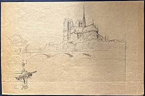 (Paris Notre Dame) - France Frankreich / Zeichnung drawing dessin