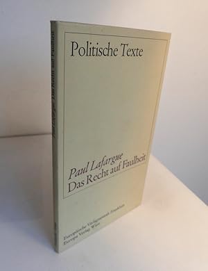 Bild des Verkufers fr Das Recht auf Faulheit & Persnliche Erinnerungen an Karl Marx. - Herausgegeben und eingeleitet von Iring Fetscher. zum Verkauf von Antiquariat Maralt