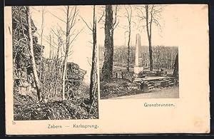 Carte postale Zabern, Karlssprung, Grenzbrunnen