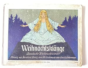 Imagen del vendedor de Weihnachtsklnge. Deutsche Weihnachtslieder. Tonsatz von Bernhard Scholz. Bildschmuck von Ernst Liebermann. Mit illustriertem Titel, 6 ganzseitigen chromolithographischen Abbildungen und 7 zweifarbigen Textabbildungen nach Zeichnungen von Ernst Liebermann. a la venta por Treptower Buecherkabinett Inh. Schultz Volha