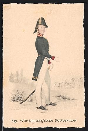 Ansichtskarte Kgl. Württemberg'scher Postbeamter in Uniform