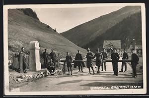 Ansichtskarte Brennergrenze mit Soldaten