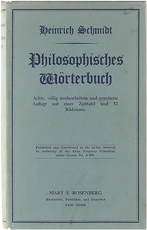 Bild des Verkufers fr Philosophisches Wrterbuch zum Verkauf von Untje.com