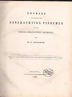 Bild des Verkufers fr Bijdrage tot de Kennis der Snoekachtige Visschen van den Soenda-Molukschen Archipel. zum Verkauf von Wissenschaftliches Antiquariat Kln Dr. Sebastian Peters UG