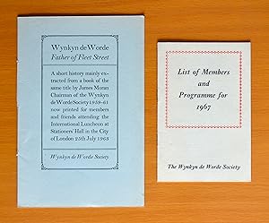 Seller image for Wynkyn de Worde: Father of Fleet Street + List of Members and Programme 1967 for sale by Woodbridge Rare Books