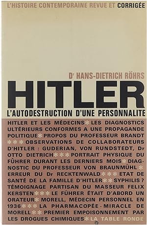 Bild des Verkufers fr Hitler, L'autodestruction d'une personnalit zum Verkauf von Untje.com
