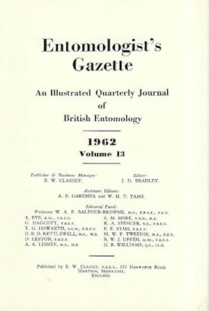 Entomologist's Gazette. Vol. 13 (1962), Title page