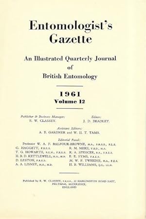 Entomologist's Gazette. Vol. 12 (1961), Title page