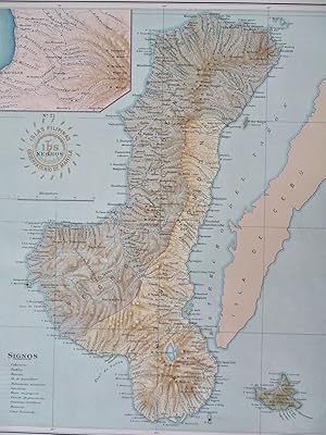 Negros Bacolod Philippines Filipinas 1900 large color detail map