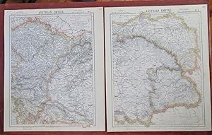 Austria-Hungary Hapsburg Empire Vienna Budapest 1883 Letts scarce two sheet map