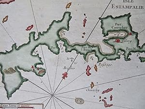 Astypalaia Island Greece Dodecanese 1764 Roux engraved coastal map