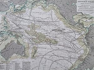 Pacific Ocean Australia oceanography Ocean Currents c. 1850 scientific map