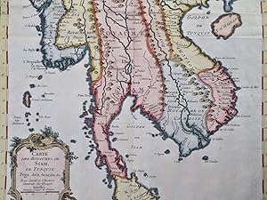 Southeast Asia Kingdom of Siam Thailand Cambodia 1752 Bellin fine hand color map