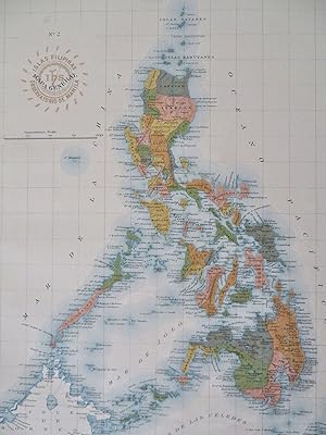 Philippines Filipinas Luzon Manila Mindanao 1900 large color detail map