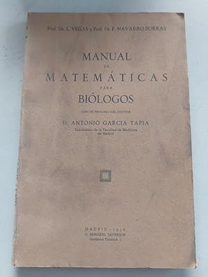 Seller image for Manual de matemticas para bilogos. for sale by Libros Ambig
